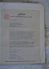 Dalai Lama Project a TIBETAN TIBET Signed Correspondence 8 Pieces signed