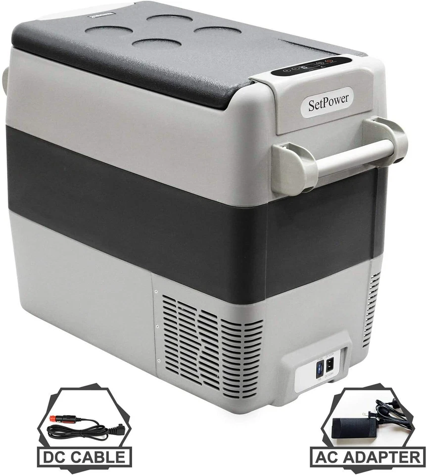 53QT Coche Nevera Congelador Camión Refrigerador Refrigerador de Viaje 12V Con Cubierta y Corredera Foto 1 de 4