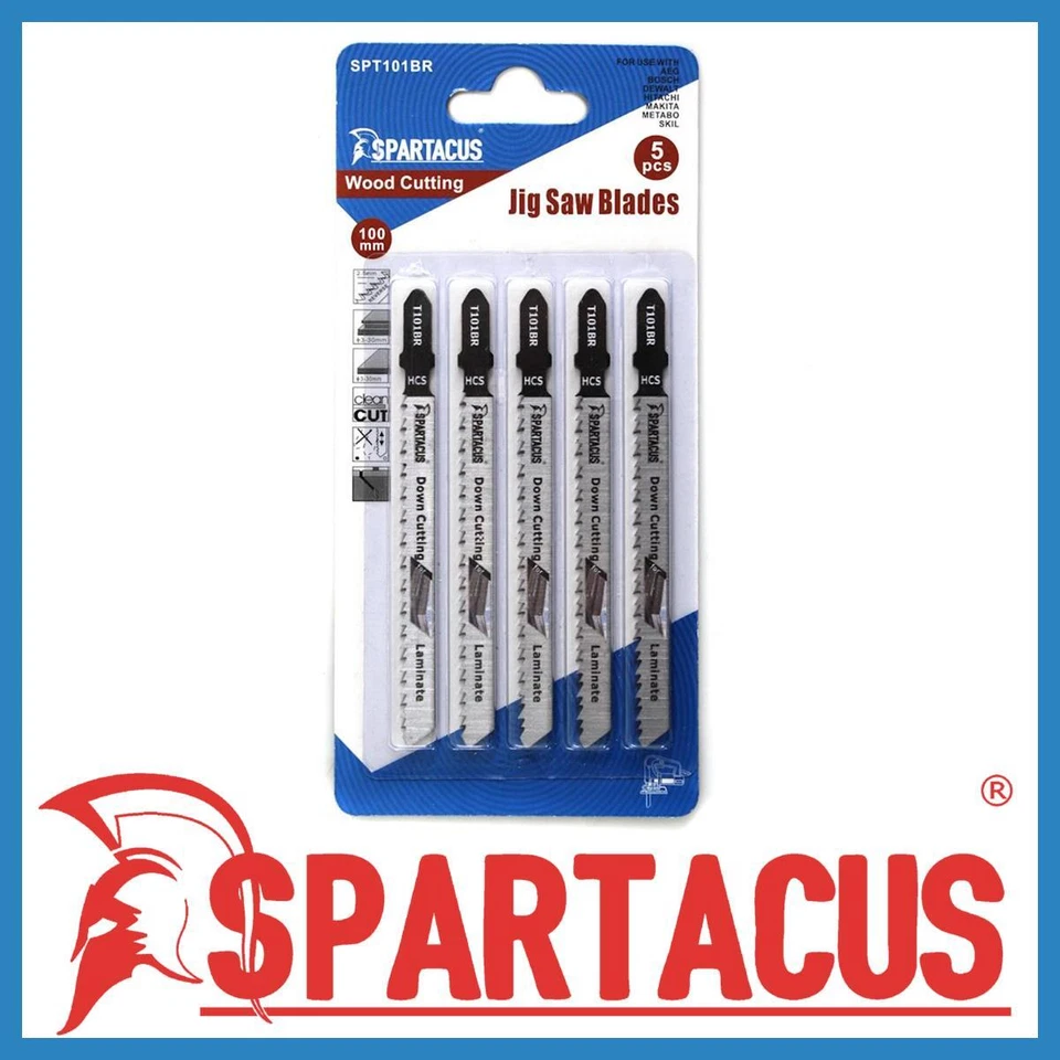 Spartacus 100mm Wood & Laminate Cutting Jigsaw Blades Fits Dewalt Makita Bosch
