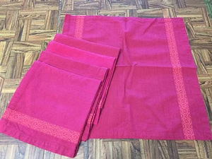 Tappetini e tovaglioli vintage CP World Market 100% cotone rosa scuro 11 pz India - Foto 1 di 4