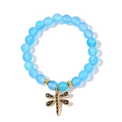 СИНИЙ КВАРЦИТ СТРЕКОЗА БРАСЛЕТ 75.000 CT #кварцит браслет #стрекоза - Изображение 1 из 4