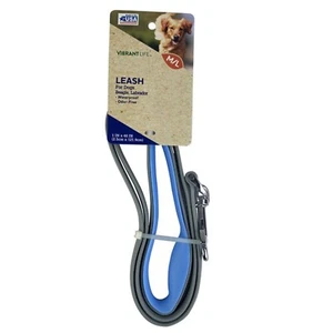 Vibrant Life 4-Foot Dog Leash, Blue and Gray 1" x 42" Waterproof Ergonomic Grip - Picture 1 of 4