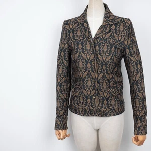 KENZO JUNGLE Women's JACQUARD Geometric Floral Paisley Cotton Blazer Size S/M - Picture 1 of 19