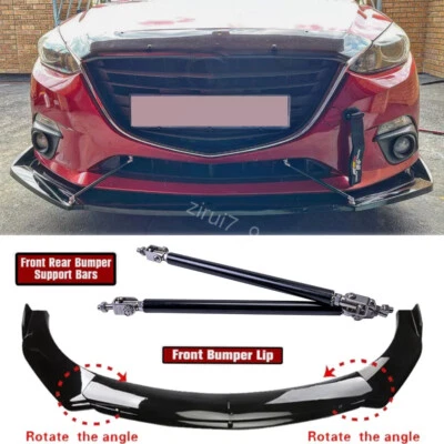 For Mazda CX-3 CX5 CX9 MX-3 MX-6 Front Bumper Lip Spoiler Splitter +Strut Rods Foto 1 de 4