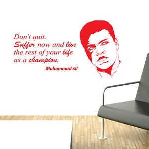 Muhammad Ali wall sticker quote cassius clay art decal w189