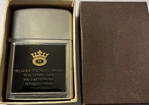 VINTAGE DIRECT  D54 LIGHTER JAPAN - RELIANCE ESCROW CO. WESTERN AVE REPUBLIC - Picture 1 of 12