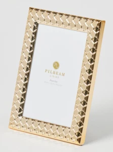 GOLD PHOTO FRAME glass metal 4 x 6 anniversary wedding 21st birthday gift - Picture 1 of 2