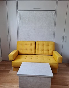 Wall Bed with Sofa and a lift up Coffee Table - 3 in 1 Murphy Wall Bed with Sofa - Picture 1 of 24
