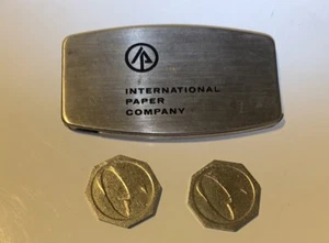 Golf Tool Ball Marker International Paper Co Advertising Promo Gift Silver Tone - Picture 1 of 2