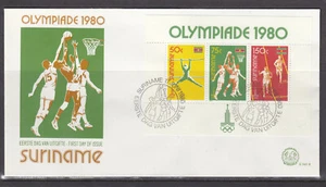Surinam - Suriname Issue FDC 1980 (43-A) Olympics - Basketball - Picture 1 of 1