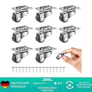 8 Stück Kleine Möbelrollen Lenkrollen 360 Grad Mini Räder Lenkrollen Klein Drehb - Bild 1 von 2