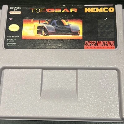 Top Gear (Super Nintendo Entertainment System, 1991) Racing Video Game Retro - Image 1 of 4