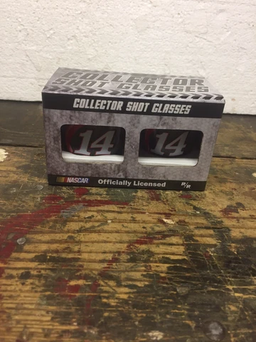 Nascar # 14 Tony Stewart Collector Shot Glasses Round & Square FREE SHIP Cover