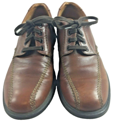 Scarpe comode casual Clarks marrone pelle punta da bicicletta stringate Oxford da uomo 9 5 M