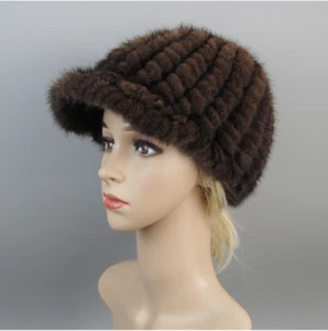 Cappello berretto pelliccia visone vera pelliccia lusso vendita calda nuovo neve unisex pelliccia visone - Foto 1 di 28