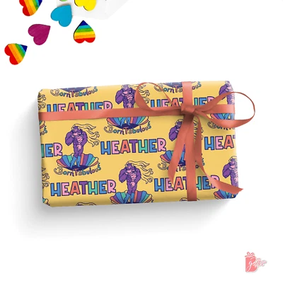 Name Personalized Wrapping Paper Custom Born to Be Fabulous Gift Wrap Paper Roll - Image 1 of 4