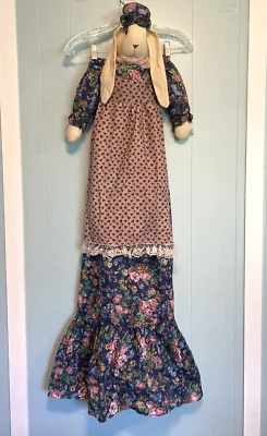 Vintage Handmade Floppy Ear Bunny Rabbit Broom Cover Primitive Country 52" - Image 1 of 4