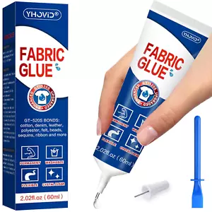 Fabric Glue for Clothing Permanent Washable, Liquid Stitch Fabric Adhesive, Anti - Picture 1 of 11