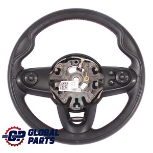 Mini Cooper S JCW F54 F55 F56 F60 Sport Steering Wheel Black Leather Red Threads - Picture 1 of 13