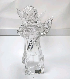 Vintage Mikasa Germany 8" CRYSTAL ANGEL Playing Lute Figurine Statue - Picture 1 of 6