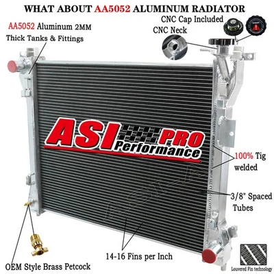 3 Row Aluminum Radiator Fit 08-2020 DODGE GRAND CARAVAN VW ROUTAN 3.6 3.8,4.0L - Image 1 of 4