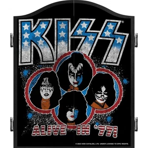 Kiss | Alive in '77 | Dartboard Wooden Cabinet | Official Licensed Design - Picture 1 of 4