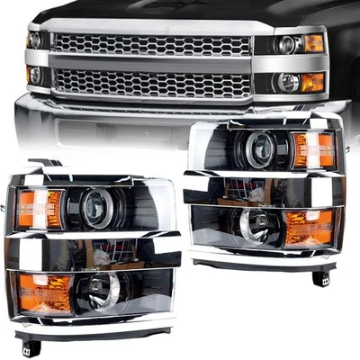 For 2015-2019 Chevy Silverado 2500HD 3500 HD Chrome Projector Headlight Headlamp - Image 1 of 4