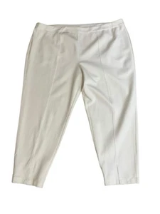 Joan Rivers Signature Knit Ankle Pant Split Hem A517508 White Plus Size 3X - Picture 1 of 8