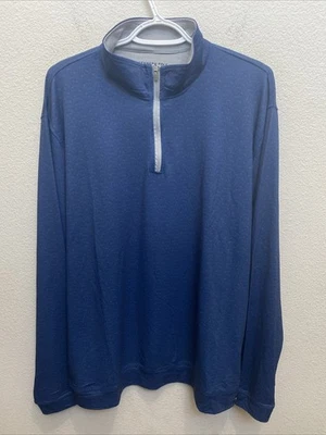 NUEVO Kenneth Cole Golf Para Hombre XL Azul Marino Geo Pullover Manga Larga 1/4 Cremallera Nuevo con Etiquetas Foto 1 de 4