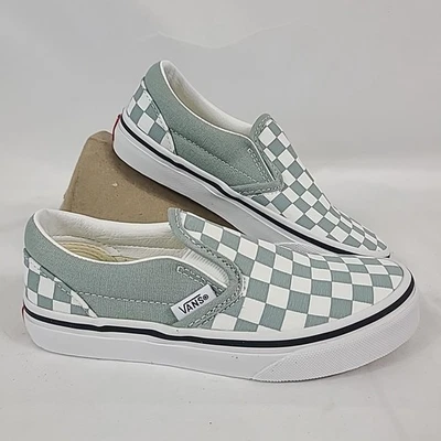 Monopatín VANS Off the Wall clásico sin cordones gris a cuadros de lona niños talla 13 Foto 1 de 4