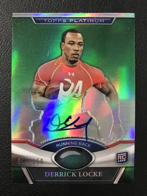 2011 Topps Platinum #34 Derrick Locke Green Refractors RC ON CARD AUTO /150 - Image 1 of 2