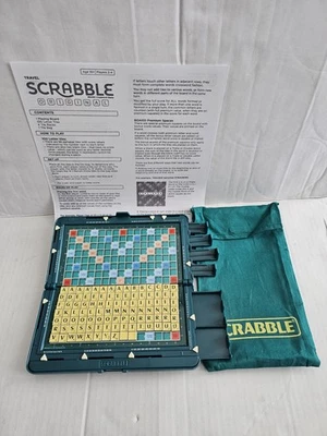 Pocket Scrabble Travel Magnetic Board Game Hardcase Mattel * Complete * - Image 1 of 4