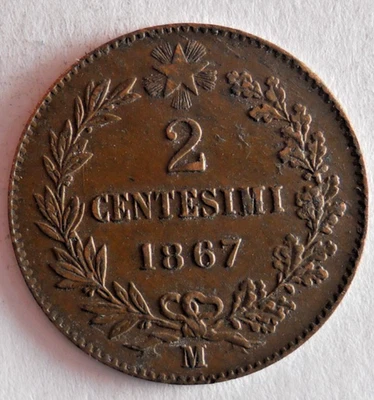 1867 ITALY 2 CENTESIMI - AU/UNC - Excellent Vintage Coin - Lot #N10 - Image 1 of 2