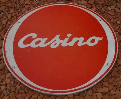 BELLE PLAQUE TOLE ANCIENNE ENSEIGNE CASINO - Photo 1/4