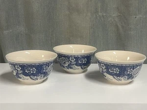 Mason's Blue & White Crabtree & Evelyn Set Of 4 Open Rice Sugar Bowls MINT - Picture 1 of 4