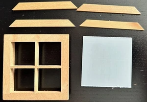 Small Dormer Insert, 4 Pane Window / Frame, Dolls House Miniature 1.12 Scale - Picture 1 of 1