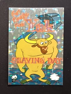 1994 Topps Ren & Stimpy All Prismatic Stickers #14 Yak Shaving Day! - Picture 1 of 2