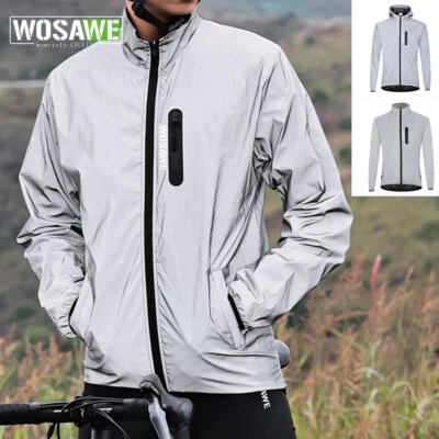 WOSAWE Herren Fahrradjacke Reflektierend HoheSichtbarkeit Kapuzenpullover Mantel