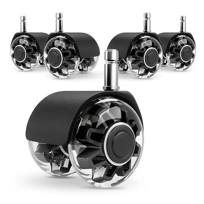 MARKELOS 5X BürostuhlRollen Hartbodenrollen Stuhlrollen für Bürostuhl 11mm x 22mm