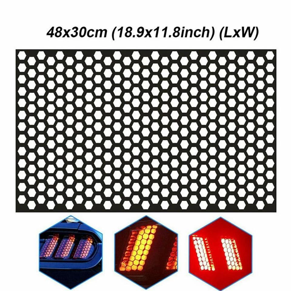 Car Truck SUV Rear Tail Light Cover Honeycomb PVC Sticker Tail-lamp Decal Black  - Image 1 of 4
