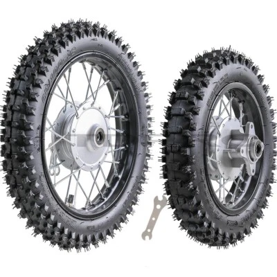 12" 10" Wheels Front 60/100-12 Rear 80/100-10 Tire Rim For KLX110 DRZ110 TTR90 - Image 1 of 4