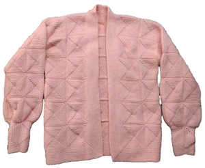 Crochet Oversized Granny Square Open Cardigan Puff Sleeve Cottage Lagenlook HM - Picture 1 of 8