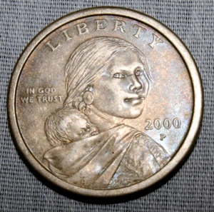 2000 P Sacagawea Native American Gold Tone U.S. One Dollar Coin : Circulated p14 - Picture 1 of 4