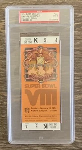 1974 Super Bowl VIII Full Ticket PSA graded a MINT 9 Larry Csonka Dolphins MVP! - Picture 1 of 6