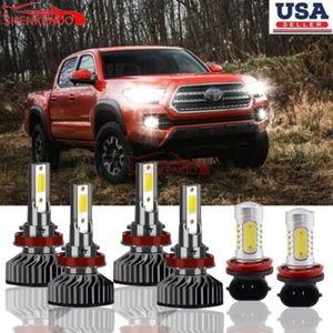 For Toyota Tacoma 2016-2019 LED Headlight Hi/Lo H9 H11 + Fog Light H11 Combo Kit - Picture 1 of 11
