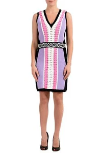 Abito lavorato a maglia Versace donna senza maniche in guaina elastica US 6 IT 42 - Foto 1 di 5
