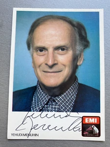 YEHUDI MENUHIN (†1999) signed Autogrammkarte 10x15 Autogramm - Picture 1 of 2