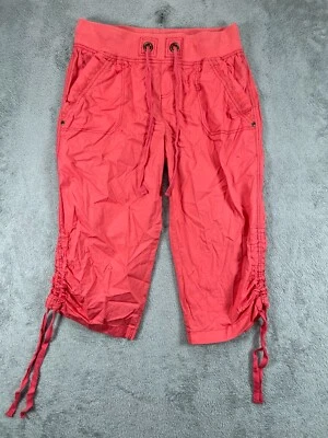 Dressbarn Capri Pants Womens 8 Pink Stretch Pull On Cinch Leg Lightweight Ladies - Image 1 of 4