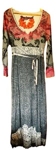 Desigual Vestido Mujer L Maxi para ocasiones formales en color gris y rojo - Imagen 1 de 7