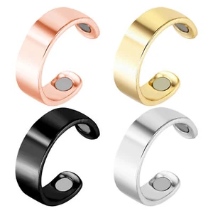 Unisex Adults Therapy Ring Metal Arthritis Magnetic Pain Relief Healing Ring - Picture 1 of 14